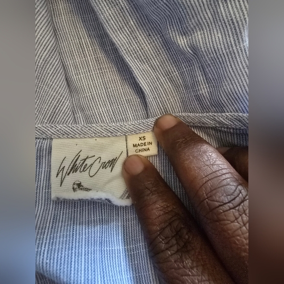 White Crow Washed Mini Dress Blue and White Striped Dress Sz. XS - Picture 6 of 9